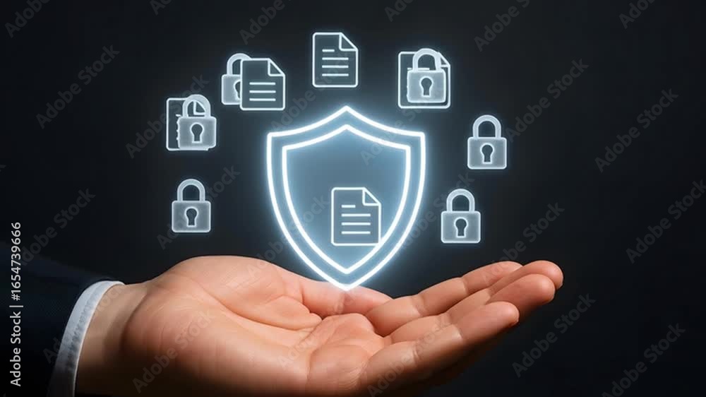 Poster secure digital data concept.