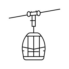 lift or gondola mountain skiing line icon vector illustration