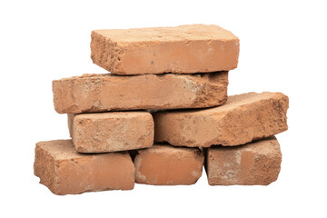 Red Bricks in Stack: A close-up, studio shot of aged red bricks artfully arranged, evoking the sturdy, enduring essence of construction and timeless building blocks.