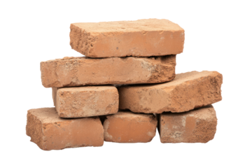 Red Bricks in Stack: A close-up, studio shot of aged red bricks artfully arranged, evoking the sturdy, enduring essence of construction and timeless building blocks.