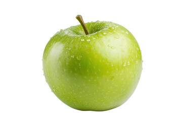 Green Apple: A fresh, succulent green apple, glistening with droplets, perfect for health-conscious consumers. This image captures freshness and simplicity