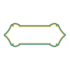 Elaborate green and gold vintage ornate label for luxury branding or elegant packaging design projects. Exudes sophistication and glamour.