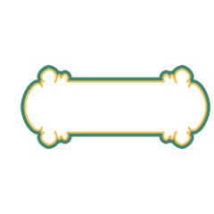 Decorative white label with yellow and teal border, perfect for product packaging or branding design projects with a pop of color.