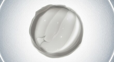 White cosmetic cream dollop on a textured background, top view