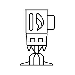 portable gas burner stove line icon vector illustration