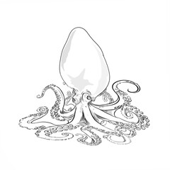 sketch of an octopus on a white background
