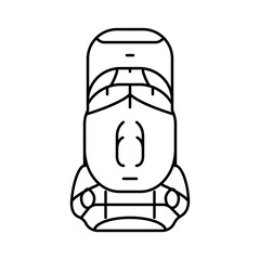 mountin hiking backpack line icon vector illustration