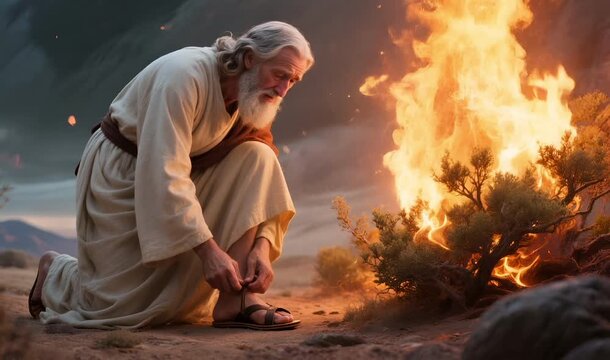 The Burning Bush, Moses Encounters God&rsquo;s Presence and Divine Calling