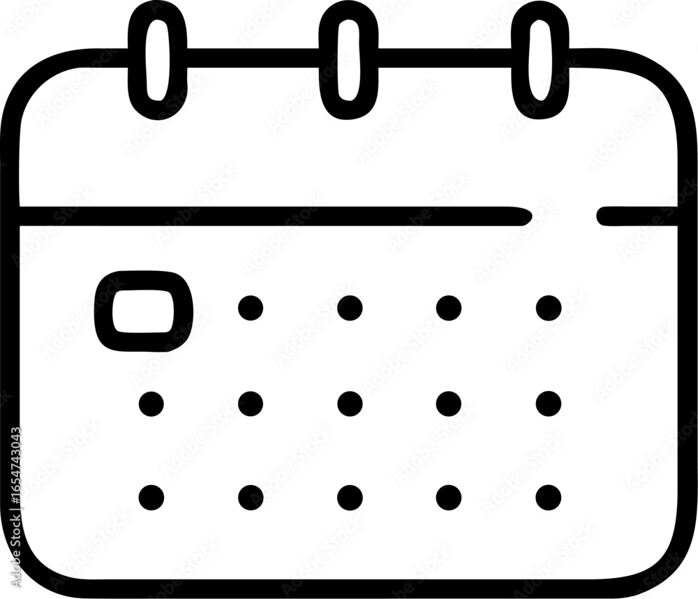 Poster graphic design element featuring a calendar icon with a notification or reminder symbol suitable for
