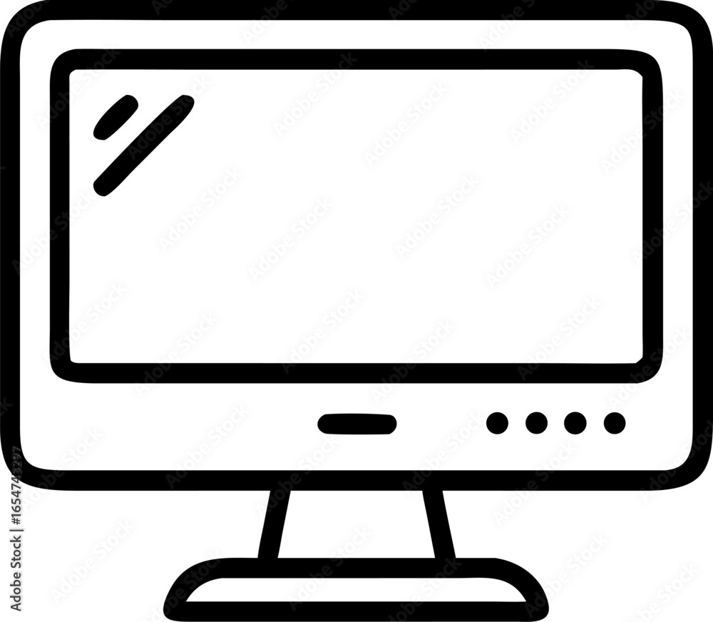 Aufkleber modern flat design of a desktop computer monitor with a sleek minimalist aesthetic perfect for techn