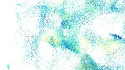 High-resolution abstract image featuring blue and green particles on a white background. Ideal for digital designs.