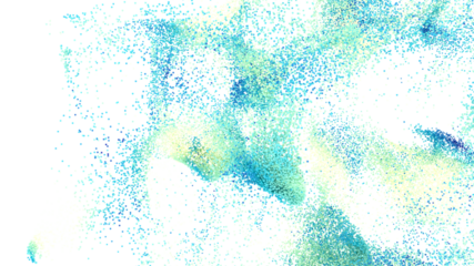 High-resolution abstract image featuring blue and green particles on a white background. Ideal for digital designs.