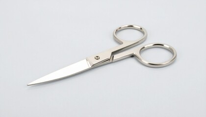 old scissors on white background