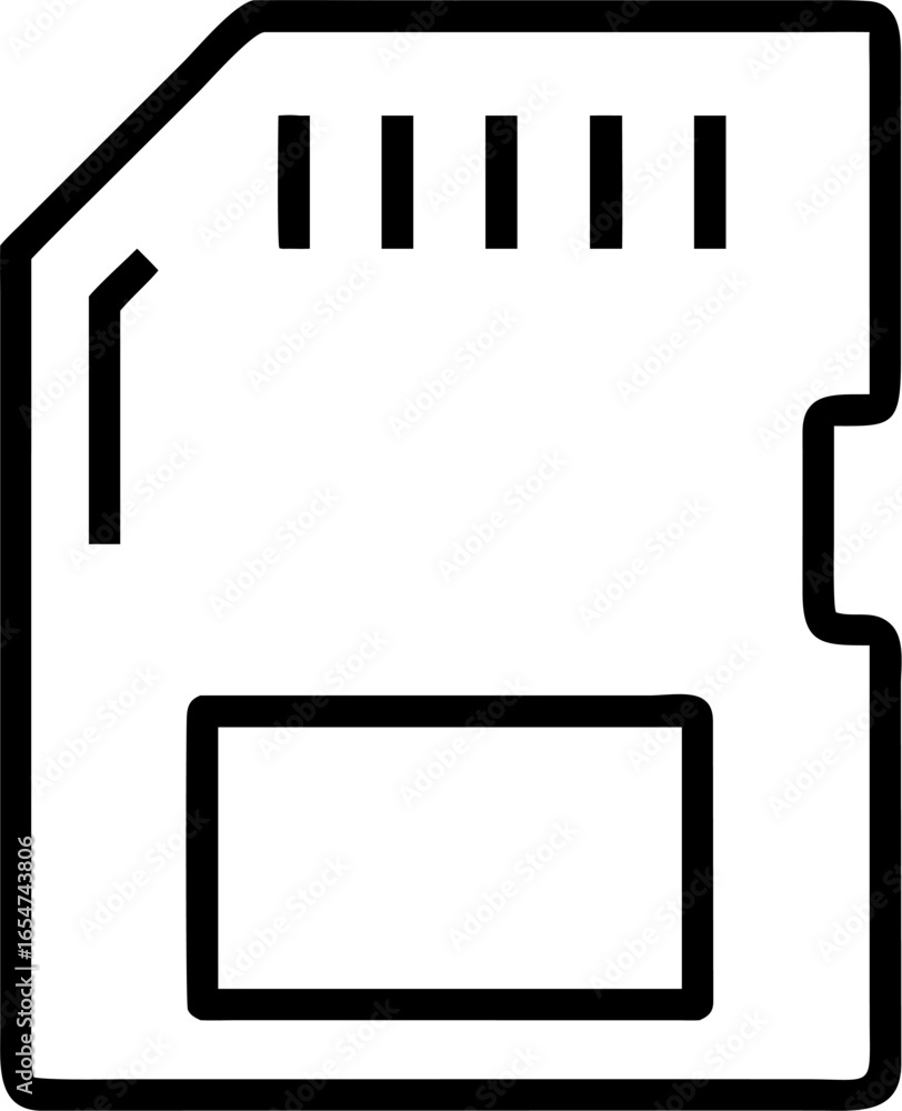 Poster clean and modern illustration of a digital memory card suitable for technology or data storage conce