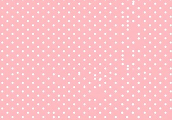A retro pink seamless polka dot pattern on a soft pink background for a vintage texture design