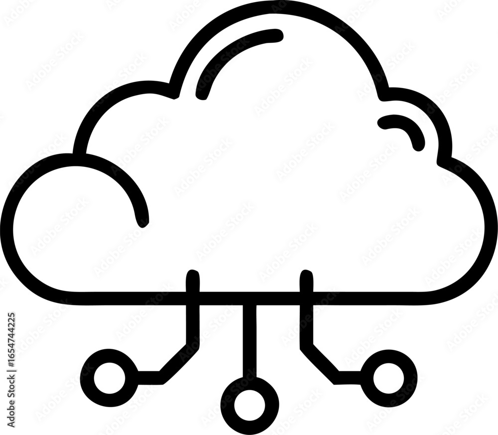 Poster modern saas cloud icon representing software as a service data storage and digital connectivity for 