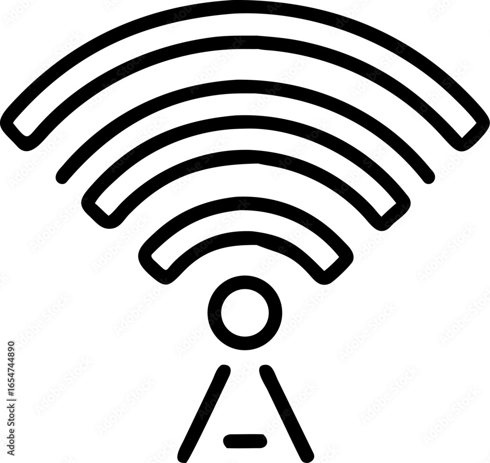 Poster abstract representation of a wireless network signal radiating outwards symbolizing connectivity and