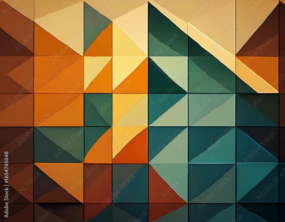 Poster long shadows cast by geometric shapes creating depth texture creative