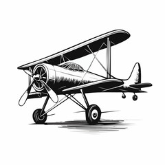 Vintage Airplane vector. Vintage Airplane Drawing Stock Illustrations on white background.