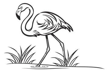 Obraz premium Flamingo bird illustration isolated on white background for decoration and design