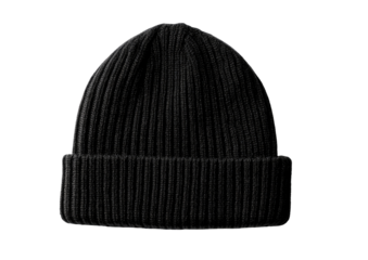 Black ribbed beanie