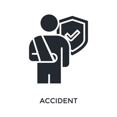 Accident Icon Glyph Style. Vector Illustration For Graphic Design