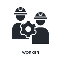 Worker Icon Glyph Style. Vector Illustration For Graphic Design
