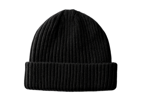 Black ribbed beanie