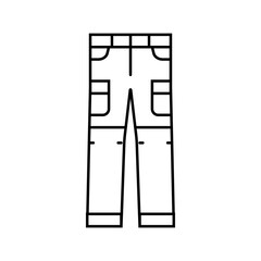 convertible pants ultralight hiking line icon vector illustration