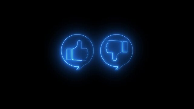 
Glowing Thumb down, dislike neon sign. Social media feedback, negative attitude, worst choice. neon Do and don't symbols. Neon Like or dislike icon on ...