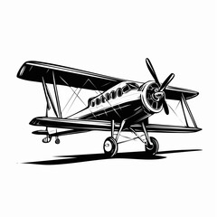 Vintage Airplane vector. Vintage Airplane Drawing Stock Illustrations on white background.