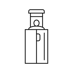 cryotherapy chamber recovery wellness line icon vector illustration