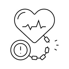 heart stress relief recovery wellness line icon vector illustration