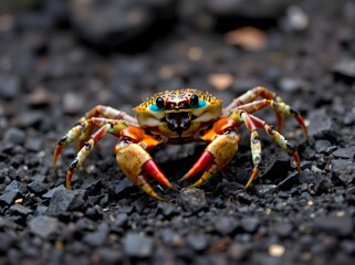 Crab abstract colorful crab in close-up	