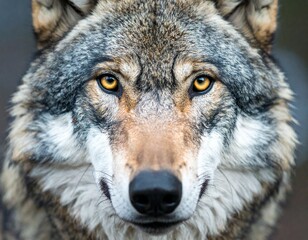 Fototapeta premium Generated image Grey wolf face 