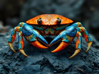 Crab abstract colorful crab in close-up	
