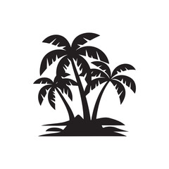 Tropical Palm Trees Island Silhouette