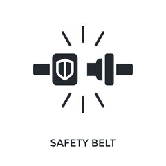 Safety Belt Icon Glyph Style. Vector Illustration For Graphic Design