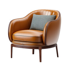 Modern leather accent chair with cozy cushion and stylish design for contemporary living spaces