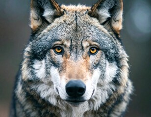 Fototapeta premium Generated image Grey wolf face 