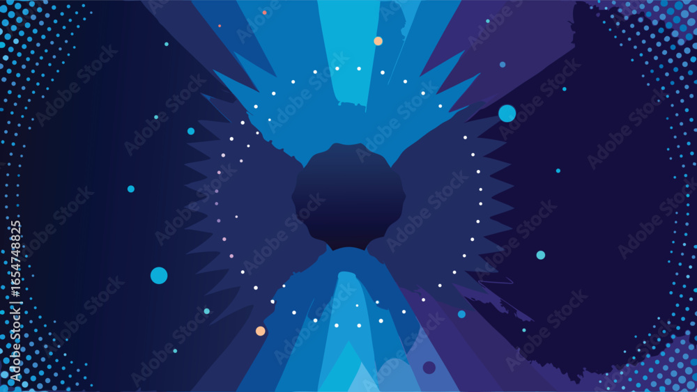 Aufkleber a textured abstract background in blue, adorned with variously sized dots, evoking a sense of depth 