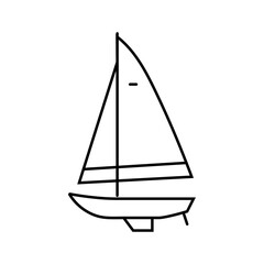 keelboat modern sailing sport line icon vector illustration