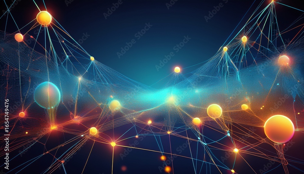 Poster abstract network connection with nodes