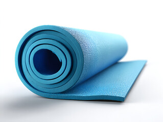 Rolled blue exercise mat ready for workout fitness yoga pilates gym sport