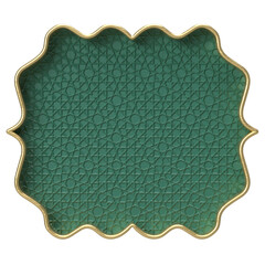 Wavy Edge Islamic Frame Gold Green