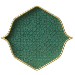 Octagon Islamic Frame Gold Green