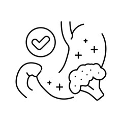 green leafy vegetable diarrhea line icon vector illustration
