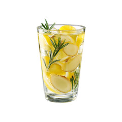 Refreshing Lemon Ginger Rosemary Infused Water in Glass