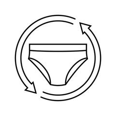 change breathable underwear daily line icon vector illustration