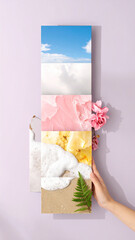 Minimalist Abstract Collage with Nature Elements
